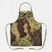 ヴィンテージアールヌーボーカフェラジャ、コーヒーを持つ女性 エプロン (正面)