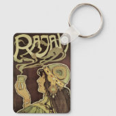 ヴィンテージアールヌーボーカフェラジャ、コーヒーを持つ女性 キーホルダー (裏面)