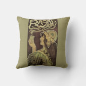 ヴィンテージアールヌーボーカフェラジャ、コーヒーを持つ女性 クッション (裏面)