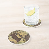 ヴィンテージアールヌーボーカフェラジャ、コーヒーを持つ女性 コースター (側面)