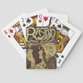 ヴィンテージアールヌーボーカフェラジャ、コーヒーを持つ女性 トランプ (裏面)