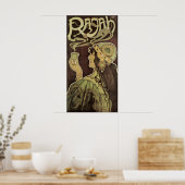 ヴィンテージアールヌーボーカフェラジャ、コーヒーを持つ女性 ポスター (キッチン)