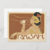 ヴィンテージアールヌーボーカフェラジャ、レディーウィズコーヒー (正面/裏面)