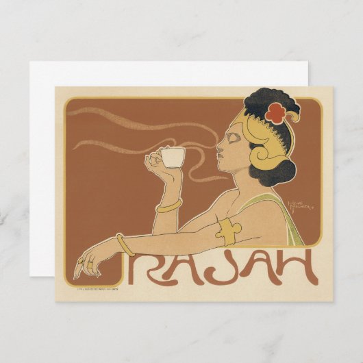 ヴィンテージアールヌーボーカフェラジャ、レディーウィズコーヒー (正面/裏面)