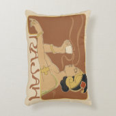 ヴィンテージアールヌーボーカフェラジャ、レディーウィズコーヒー アクセントクッション (正面(垂直))