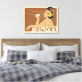 ヴィンテージアールヌーボーカフェラジャ、レディーウィズコーヒー キャンバスプリント (インサイチュ (寝室))