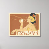 ヴィンテージアールヌーボーカフェラジャ、レディーウィズコーヒー キャンバスプリント (正面)