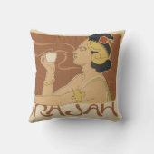 ヴィンテージアールヌーボーカフェラジャ、レディーウィズコーヒー クッション (裏面)