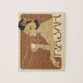 ヴィンテージアールヌーボーカフェラジャ、レディーウィズコーヒー ジグソーパズル (縦)