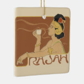 ヴィンテージアールヌーボーカフェラジャ、レディーウィズコーヒー セラミックオーナメント (右)