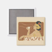 ヴィンテージアールヌーボーカフェラジャ、レディーウィズコーヒー マグネット (正面/裏面)