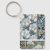 ヴィンテージアールヌーボーガーデンアイリスフラワー キーホルダー (正面)