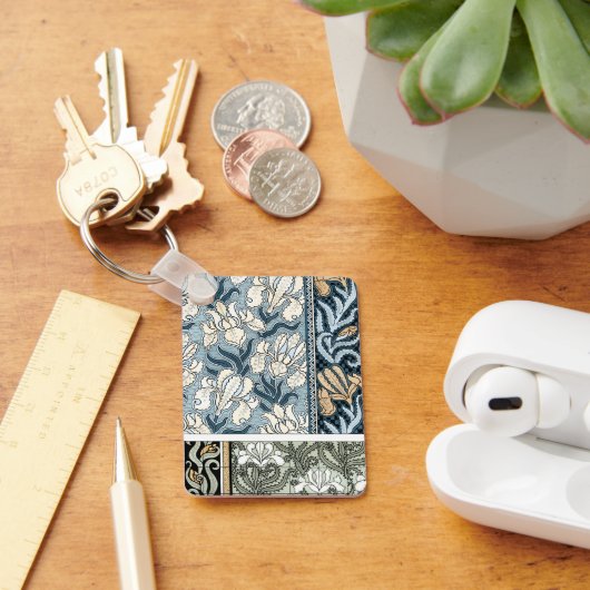 ヴィンテージアールヌーボーガーデンアイリスフラワー キーホルダー (デスク)