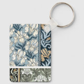 ヴィンテージアールヌーボーガーデンアイリスフラワー キーホルダー (裏面)