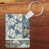 ヴィンテージアールヌーボーガーデンアイリスフラワー キーホルダー (裏面)