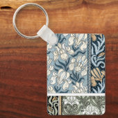 ヴィンテージアールヌーボーガーデンアイリスフラワー キーホルダー (正面)