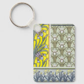 ヴィンテージアールヌーボーガーデンアイリスフラワー キーホルダー (正面)