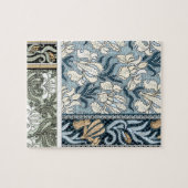 ヴィンテージアールヌーボーガーデンアイリスフラワー ジグソーパズル (横)