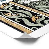 ヴィンテージアールヌーボーガーデンアイリスフラワー ポスター (角)