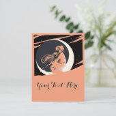 ヴィンテージアールヌーボーガールオンクレセントムーンテンプレート カード (スタンド正面)