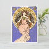 ヴィンテージアールヌーボーガールバイアルフォンスミュシャカード カード (スタンド正面)