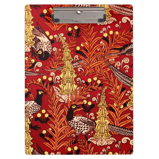 ヴィンテージアールヌーボーキジ、シダおよびタンポポ クリップボード (正面)