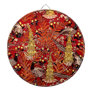 ヴィンテージアールヌーボーキジ、シダおよびタンポポ ダーツボード