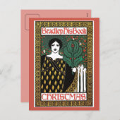 ヴィンテージアールヌーボークリスマスブックカバー シーズンポストカード (正面/裏面)