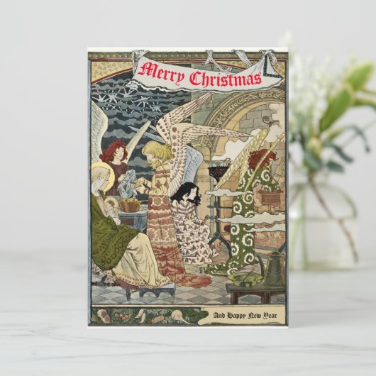 ヴィンテージアールヌーボークリスマス出生1893 シーズンカード (スタンド正面)