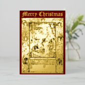 ヴィンテージアールヌーボークリスマス出生1898 箔シーズンカード (立ち正面)