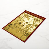 ヴィンテージアールヌーボークリスマス出生1898 箔シーズンカード (回転した状態)