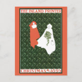 ヴィンテージアールヌーボークリスマス1895 シーズンポストカード (正面)