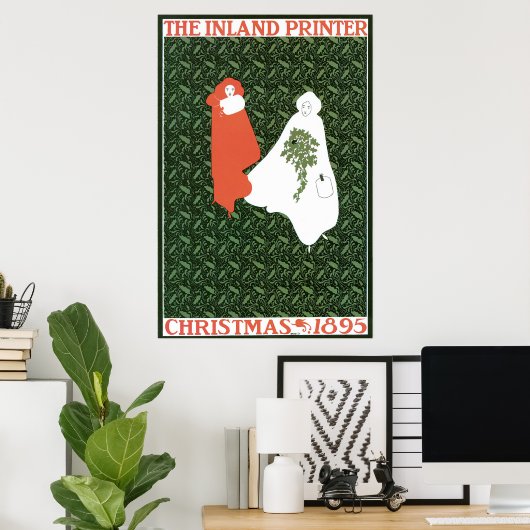 ヴィンテージアールヌーボークリスマス1895 ポスター (ホームオフィス)