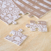 ヴィンテージアールヌーボークリームフローラウーマン&スワンス ジグソーパズル (側面)