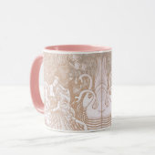 ヴィンテージアールヌーボークリームフローラウーマン&スワンス マグカップ (正面左)