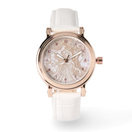 ヴィンテージアールヌーボークリームフローラウーマン&スワンス 腕時計