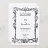 ヴィンテージアールヌーボーグラフ縁どィン結婚ズ 招待状 (正面/裏面)