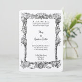 ヴィンテージアールヌーボーグラフ縁どィン結婚ズ 招待状 (スタンド正面)