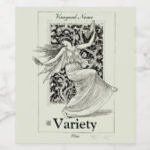 ヴィンテージアールヌーボーグレープつる植物ウーマンバイウォルトクレーン ワインラベル (シングルラベル)