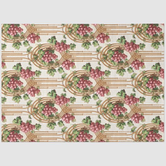 ヴィンテージアールヌーボーグレープベン 薄葉紙 (正面)