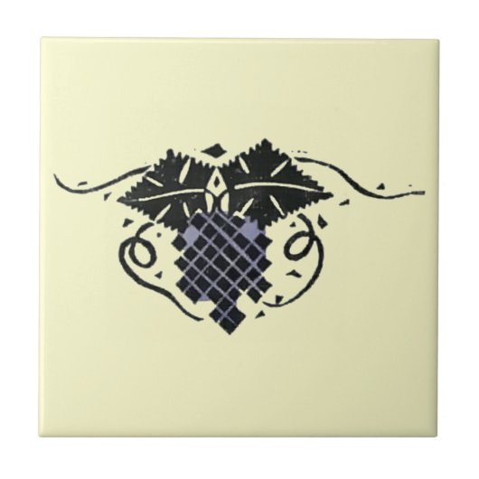 ヴィンテージアールヌーボーグレープヴィン タイル (正面)