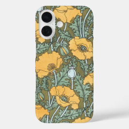 ヴィンテージアールヌーボーケシの花inガーデン iPhone 16ケース