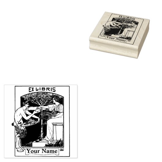 ヴィンテージアールヌーボーサティエ・エックス・リビステンプレート ラバースタンプ (押印)