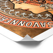 ヴィンテージアールヌーボーサヴォネリーデバノレミュシャ ポスター (角)