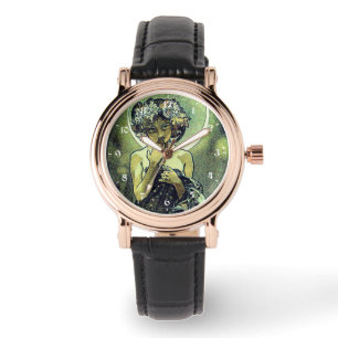 ヴィンテージアールヌーボーザムーンバイミュシャ 腕時計