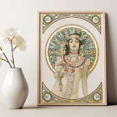 ヴィンテージアールヌーボーシャンパンお祝いミュシャ 箔ポスター