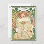 ヴィンテージアールヌーボーシャンペノワバイアルフォンスミュシャ ポストカード (正面/裏面)