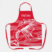 ヴィンテージアールヌーボーシーフードロブスター エプロン (正面)