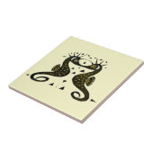 ヴィンテージアールヌーボーシーホース タイル (側面)