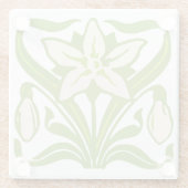 ヴィンテージアールヌーボースノードロップフローラ壁紙 ガラスコースター (裏面)